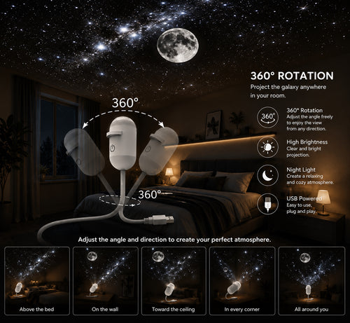 2 in 1 Galaxy Projector and Night Light